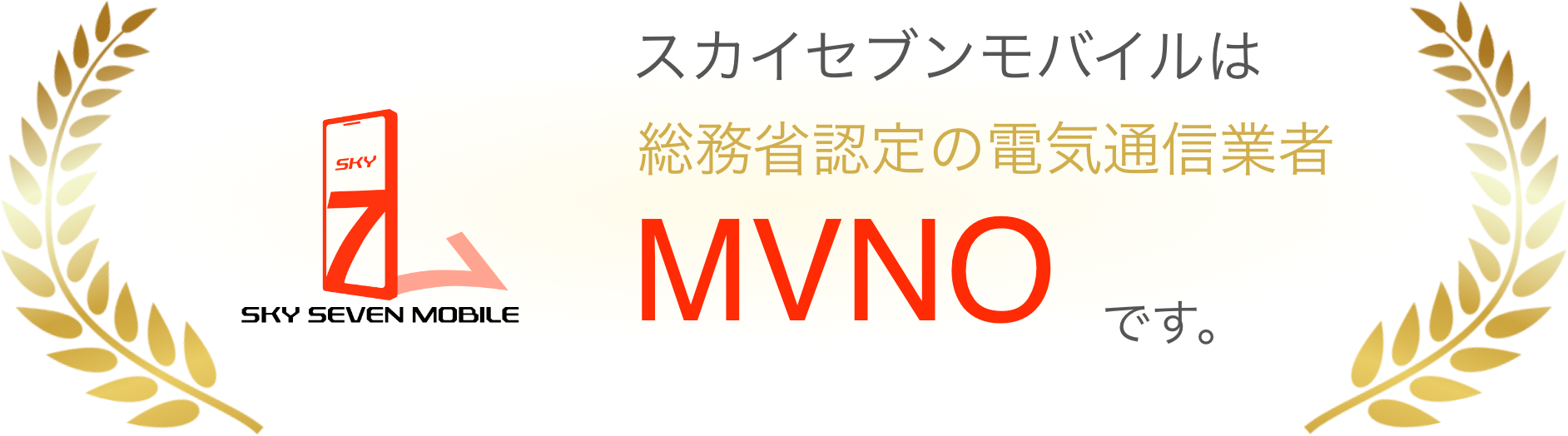 スカイセブンモバイルは総務省認定の電気通信業者MVNOです。